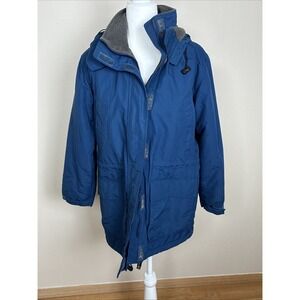 Lands End Jacket Parka Blue Polartec Aircore 200 Parka Hooded Womens Small